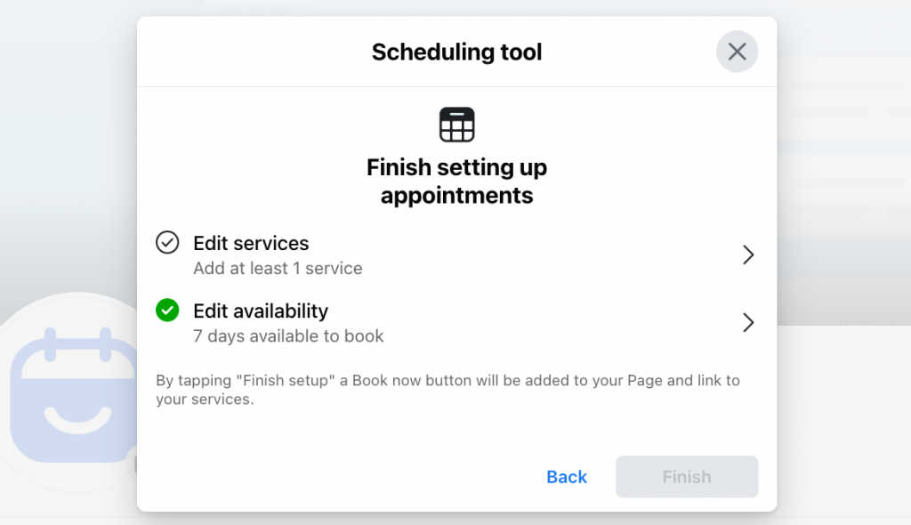 scheduling tool facebook appointment booking