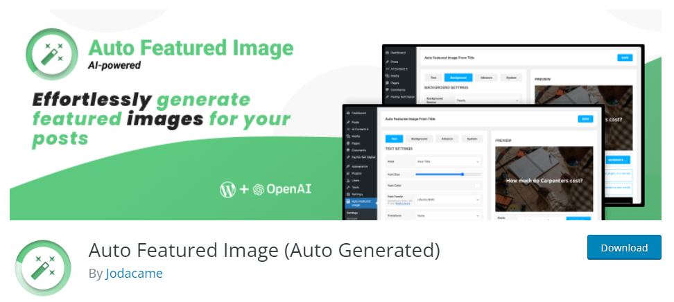 auto featured image - auto generate featured image WordPress