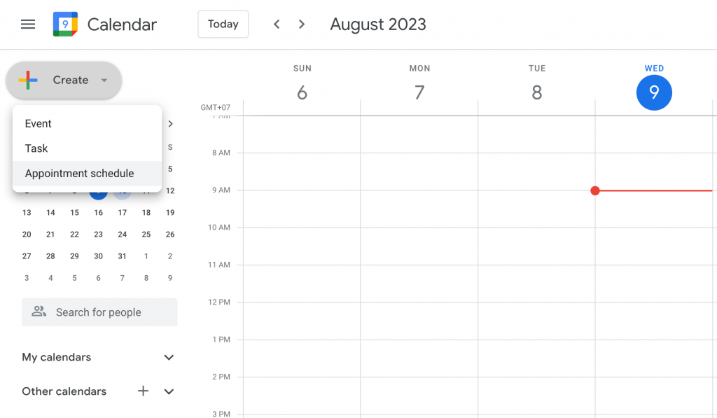 create google appointment schedule