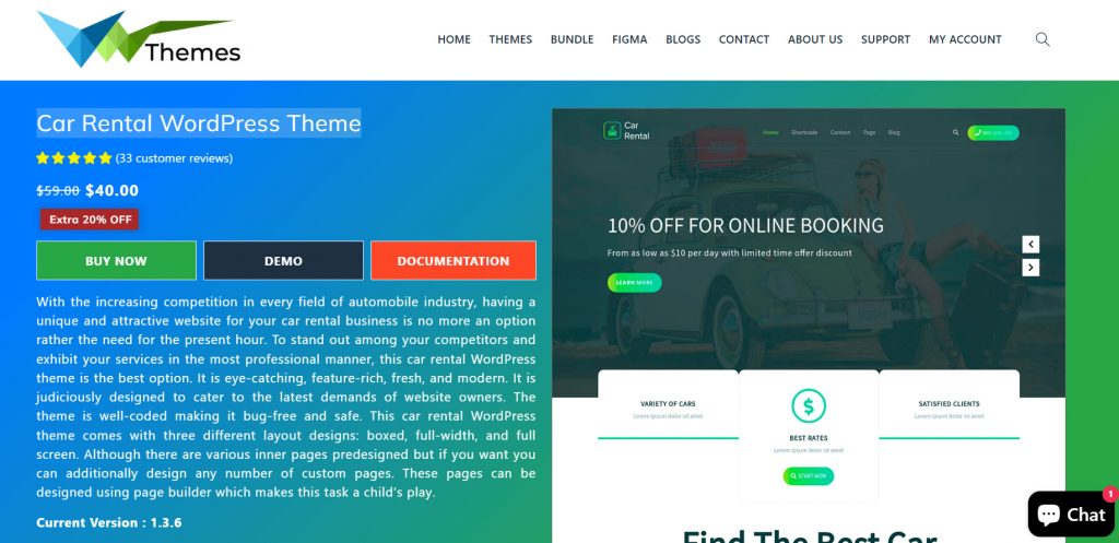 Car Rental WordPress theme