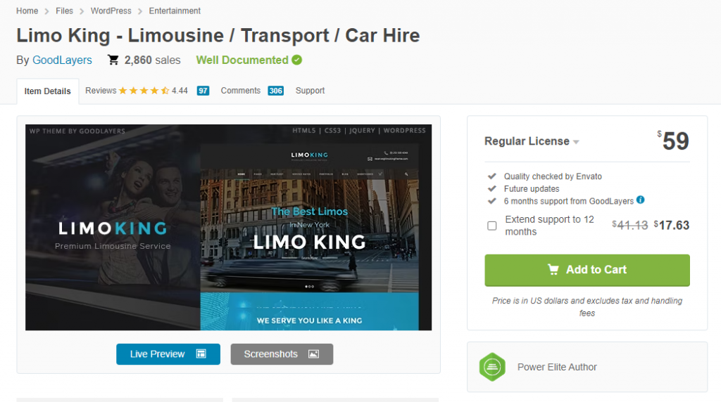 Limo King WordPress theme - car rental WordPress theme
