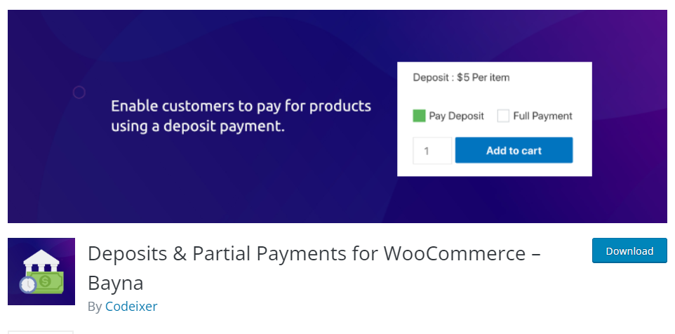 Deposits & Partial Payments for WooCommerce – Bayna