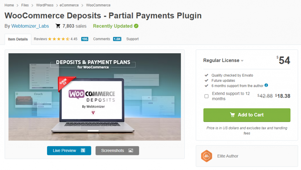 WooCommerce deposits - Deposits & Partial Payments Plugins