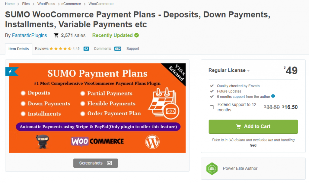 sumo WooCommerce payment plans