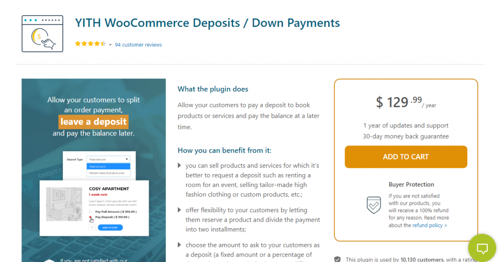 Yith WooCommerce deposits - Deposits & Partial Payments Plugins