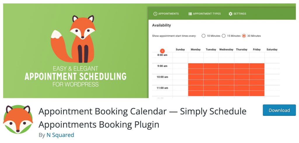 Appointment booking calendar