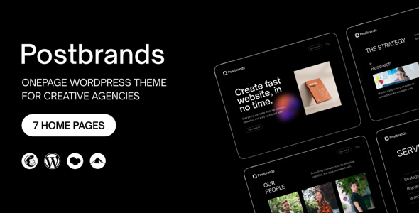 Postbrands - Creative One-Page WordPress Theme 