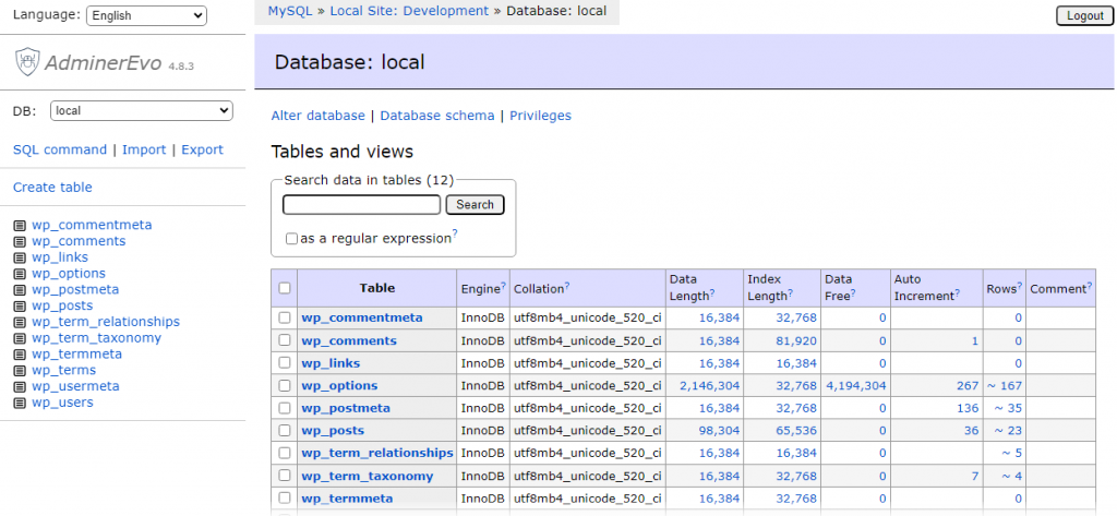 local WordPress database - Manage WordPress Users in Database