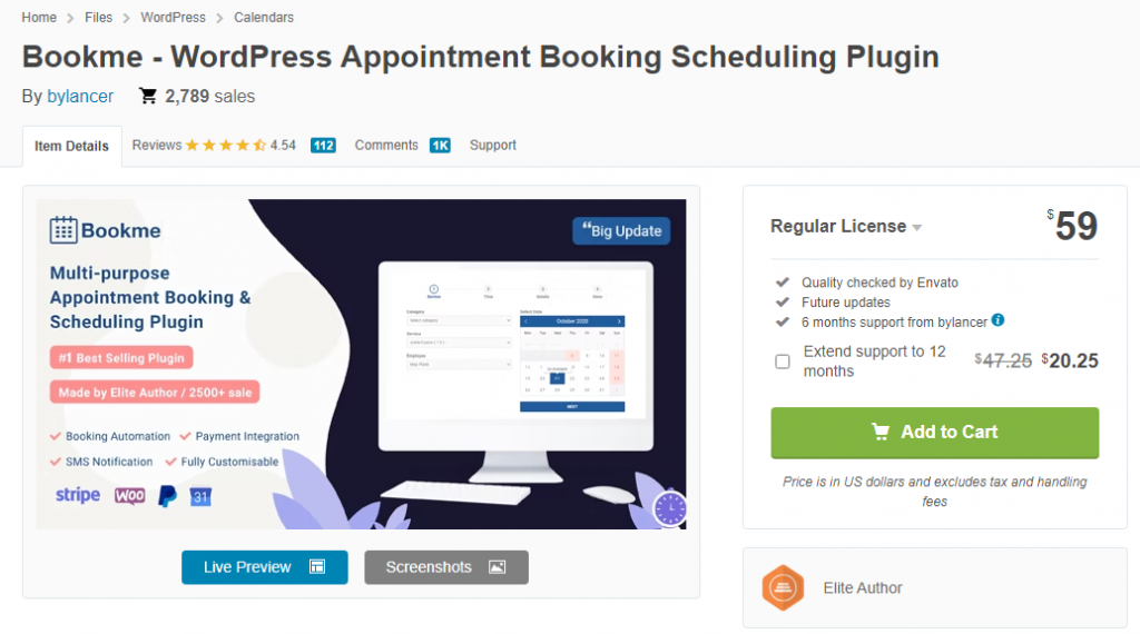 bookme - wordpress time slot booking plugin