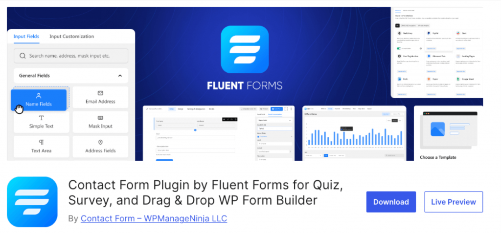 Fluent Forms is an advanced and lightweight contact form builde