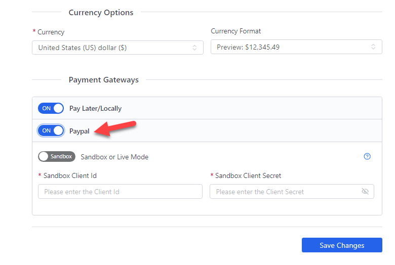 paypal option - PayPal Booking System