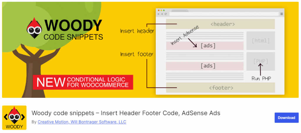 Woody code snippets - WordPress Plugins for Adding Code Snippets