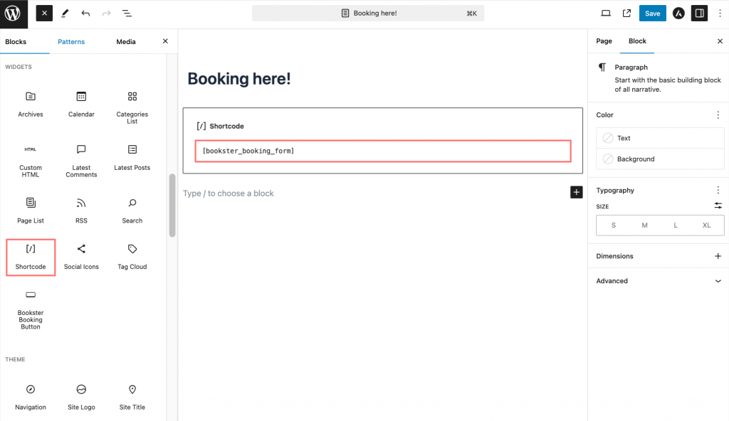 Embed the Appointment Booking Form