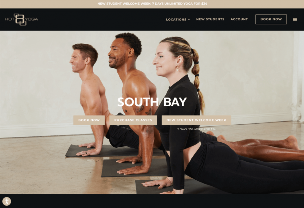 Engaging homepage for WordPres Yoga