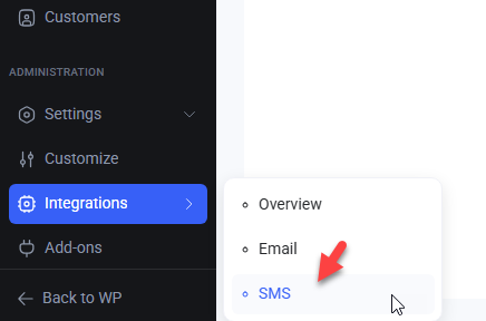 SMS settings