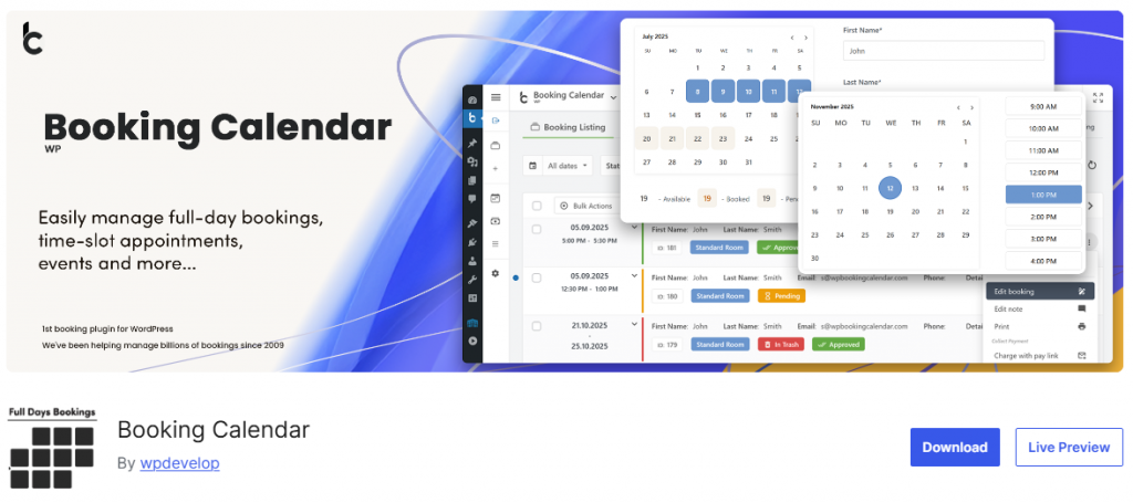 Booking Calendar