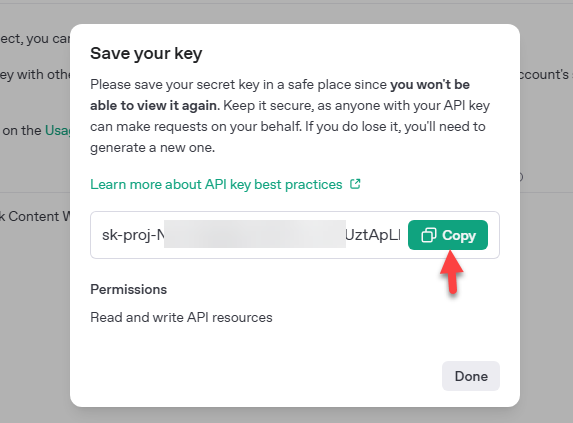 copy secret key