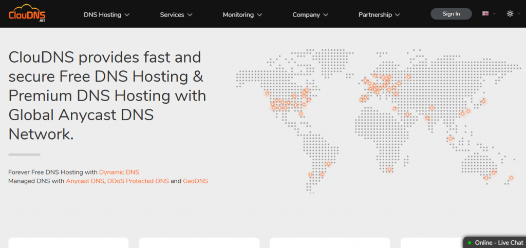 ClouDNS - free dns hosting providers