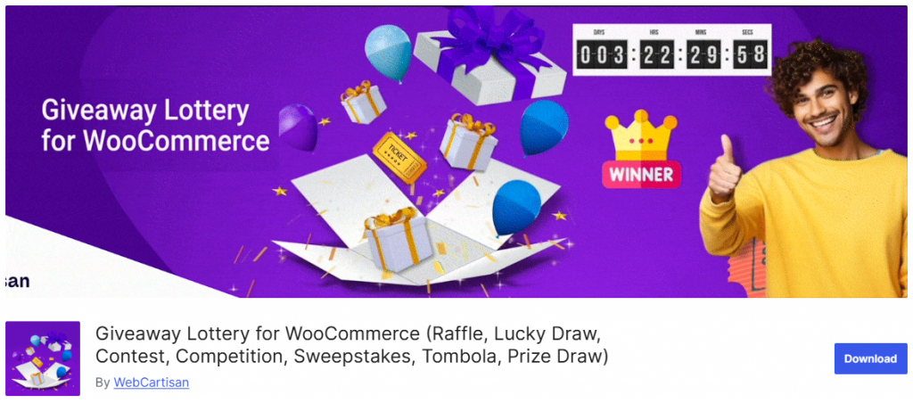 Giveaway Lottery for WooCommerce - wordpress lottery plugins