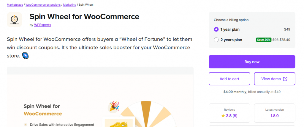 Spin Wheel for WooCommerce - wordpress lottery plugins