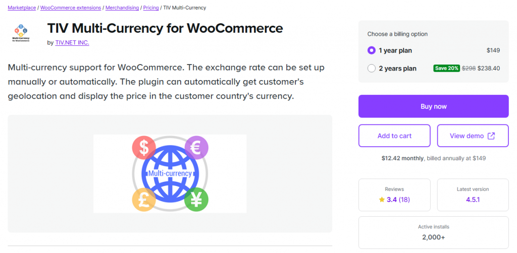TIV Multi-Currency for WooCommerce