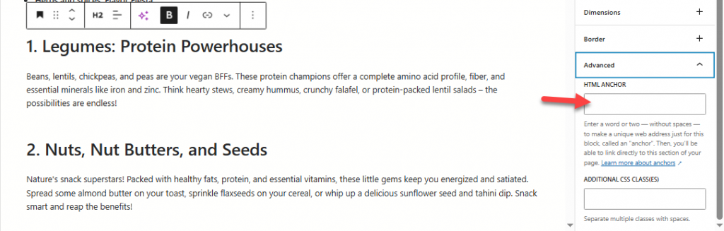 html anchor