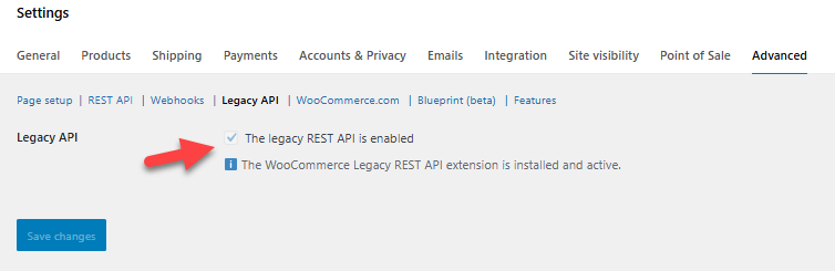legacy api enabled - woocommerce legacy rest api