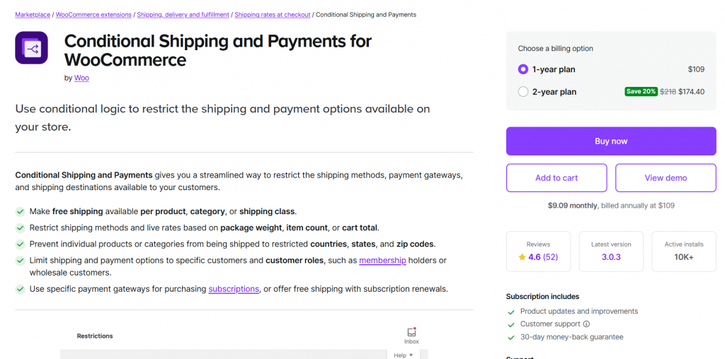 Conditional Shipping and Payments for WooCommerce - WooCommerce shipping plugins