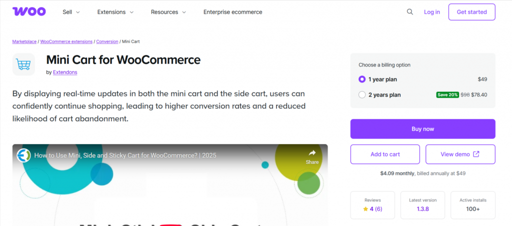 Mini Cart for WooCommerce by Extendons - WooCommerce Mini Cart Plugins