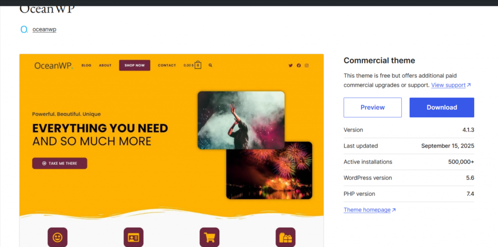 OceanWP - fastest woocommerce themes