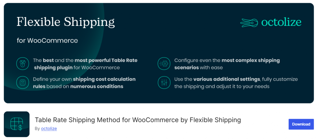Table Rate Shipping Method for WooCommerce - WooCommerce shipping plugins