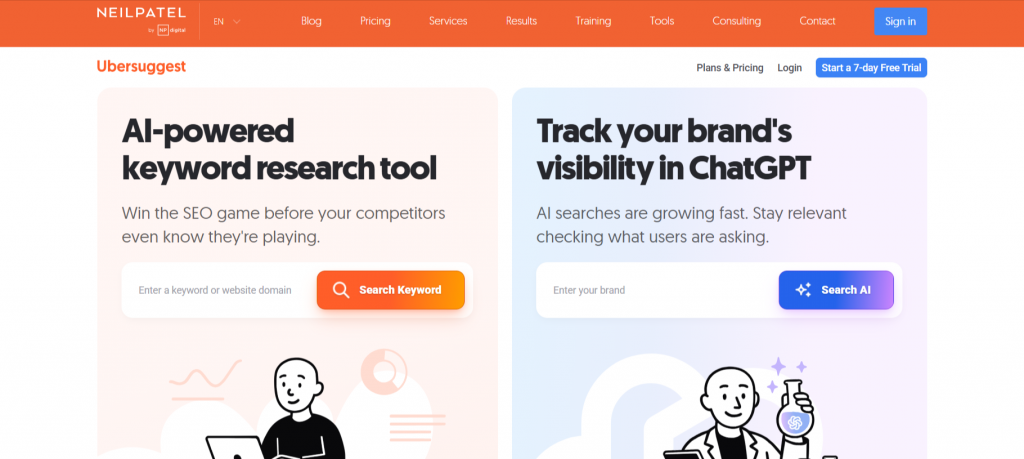 UberSuggest - increase traffic to your website