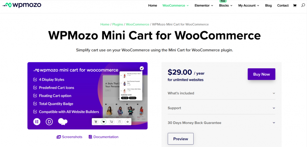 WPMozo Mini Cart for WooCommerce - WooCommerce Mini Cart Plugins