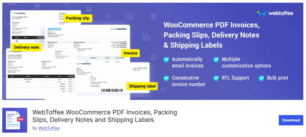 WebToffee WooCommerce PDF Invoices
