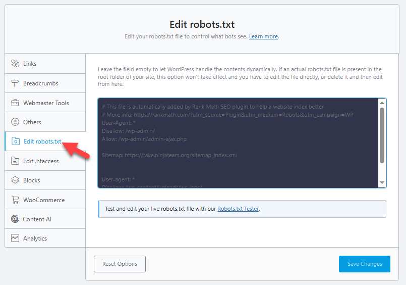 rank math robots.txt editor - Edit Robots.txt File in WordPress