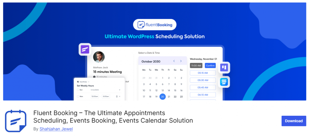 Fluent Booking - free WordPress booking plugins