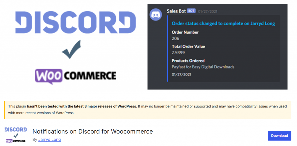 Notifications on Discord for Woocommerce