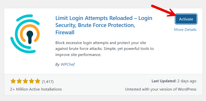 activate limit login attempts plugin