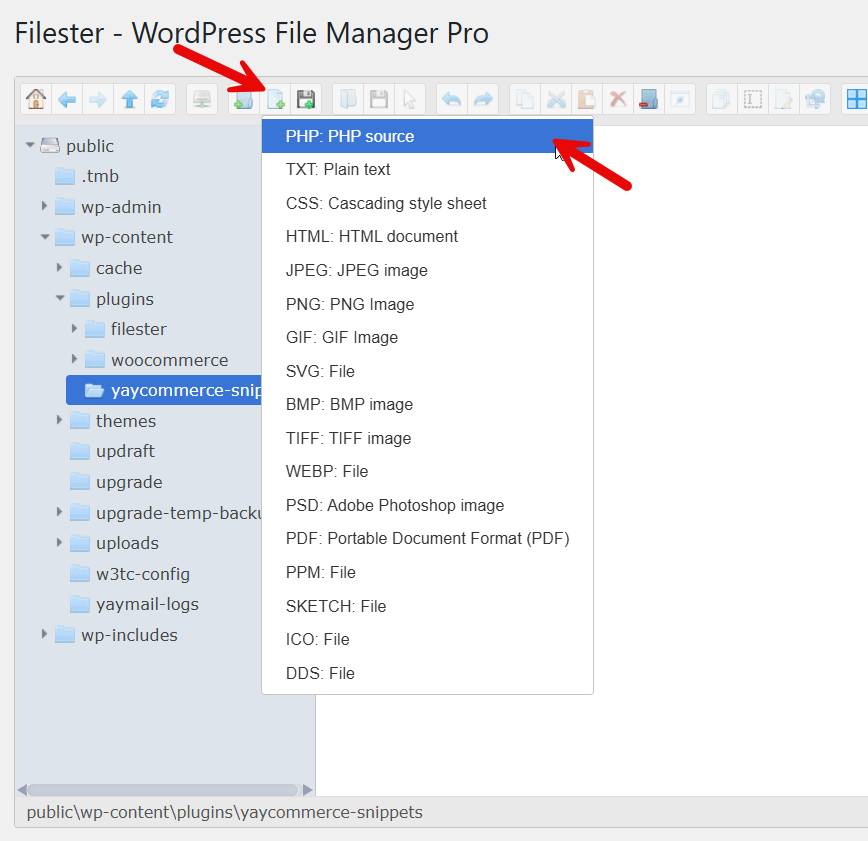 create a php file - create a WordPress site-specific plugin