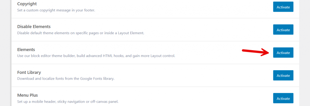 activate elements module