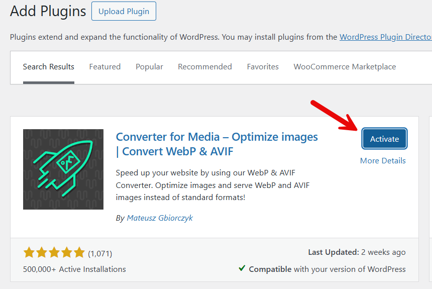activate converter for media