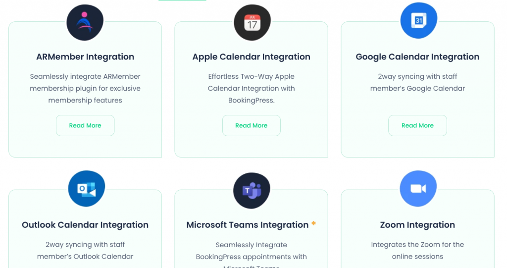 bookingpress integrations