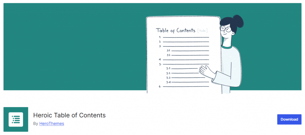 Heroic Table of Contents - wordpress table of contents plugins