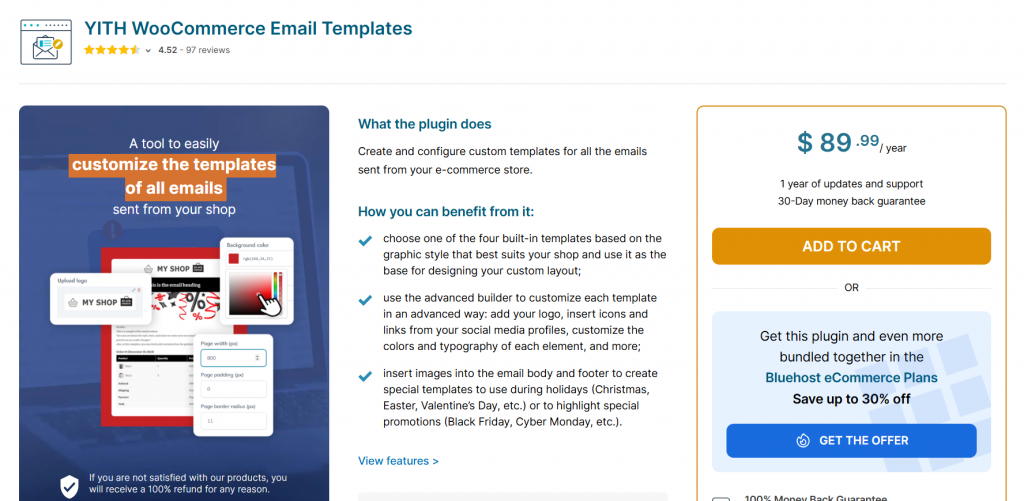 YITH WooCommerce Email Templates - woocommerce email customizer plugins