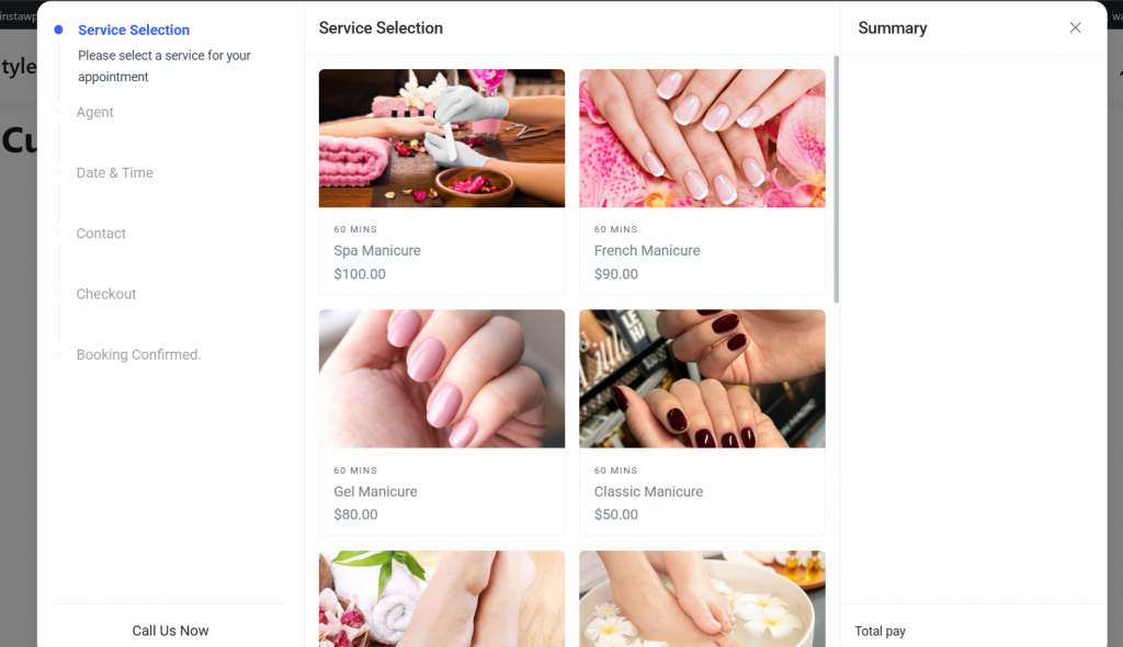 booking - Create a nail salon booking system