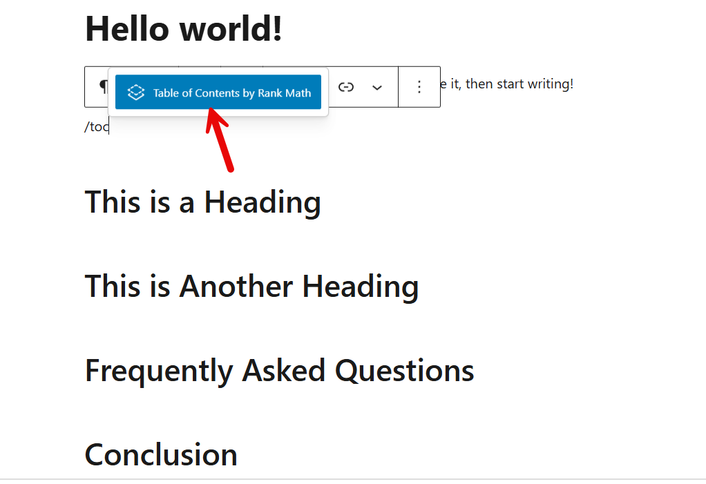 Add a Table of Contents in WordPress
