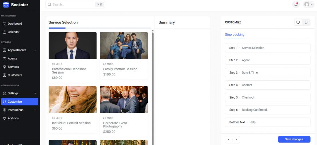 Bookster customization