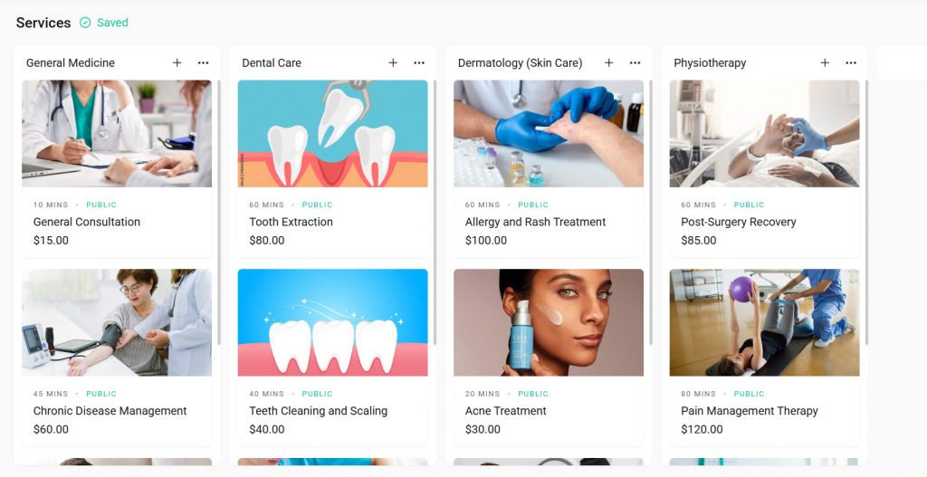 all services added - Create a Clinic Appointment Booking Website