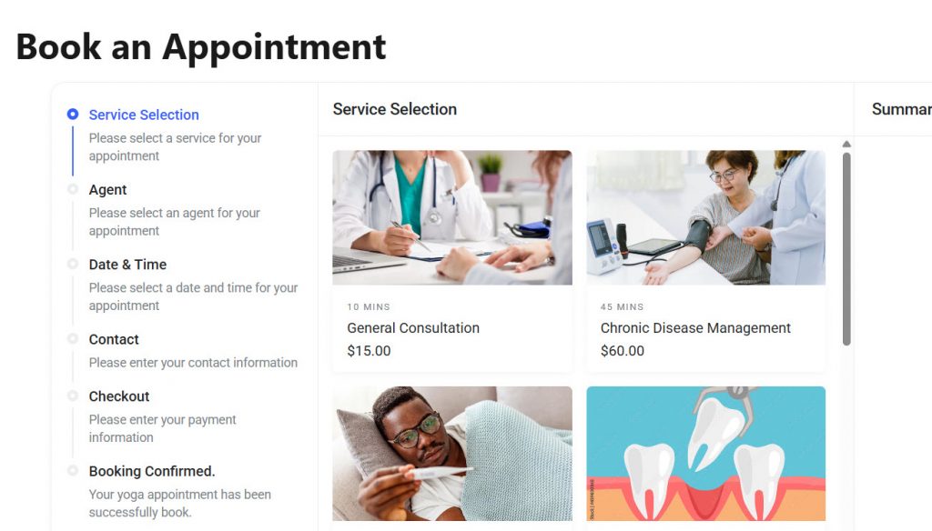 booking form - Create a Clinic Appointment Booking Website
