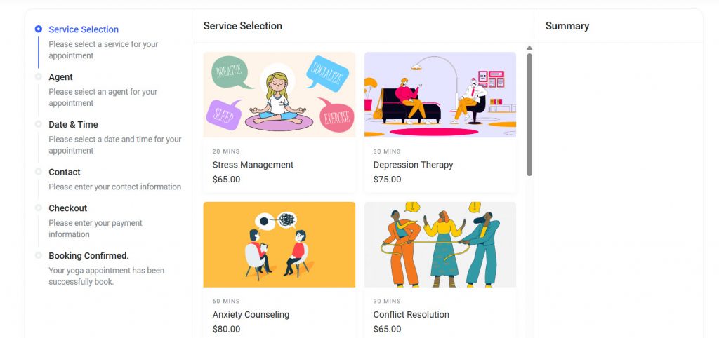 booking summary - Build a Therapist Booking System in WordPress